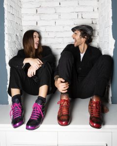 Luxury hand-painted leather sneakers for man and woman - Bricklane