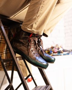 Luxury hand-painted leather unisex sneakers - Bricklane